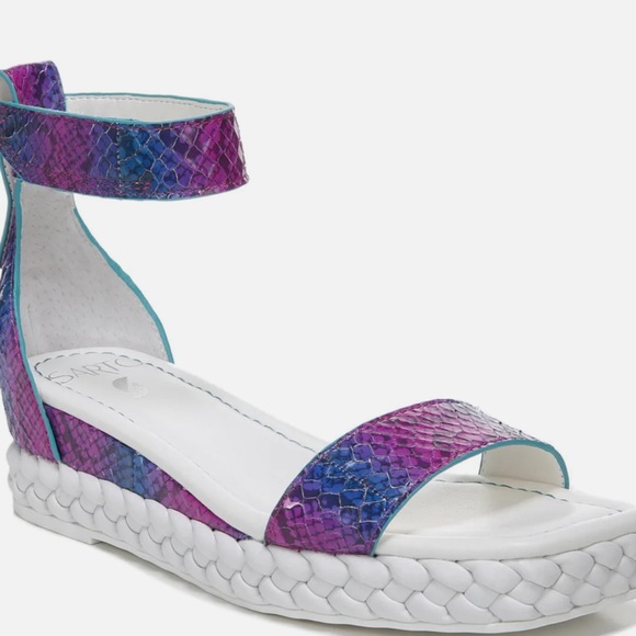 Sarto TIANA pink purple strapped sandals LEATHER white soles Barbie Core Women 6 - Picture 2 of 6